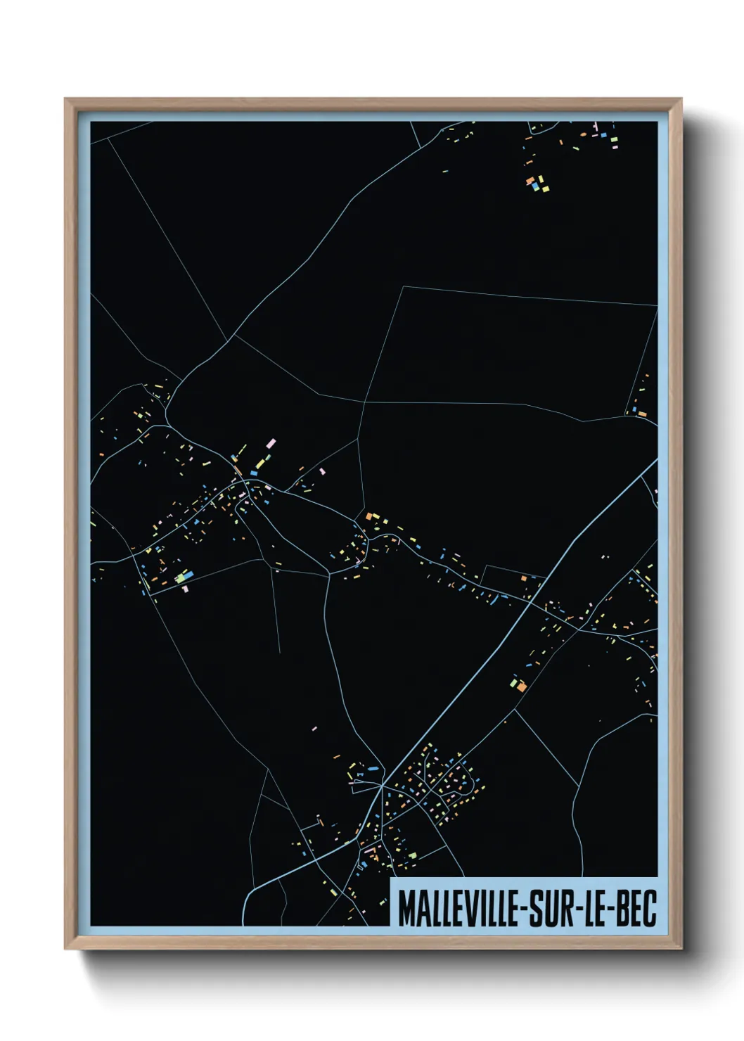 Une affiche de carte sur Malleville-sur-le-Bec