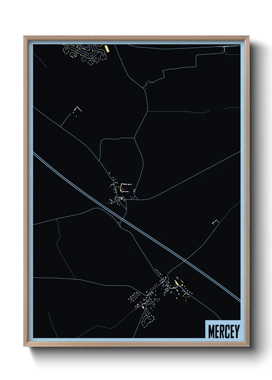 Une affiche de carte sur Mercey