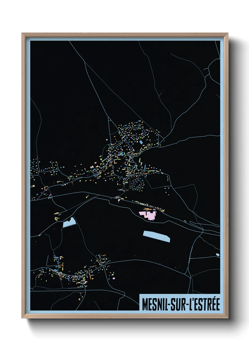 Une affiche de carte sur Mesnil-sur-l'Estrée