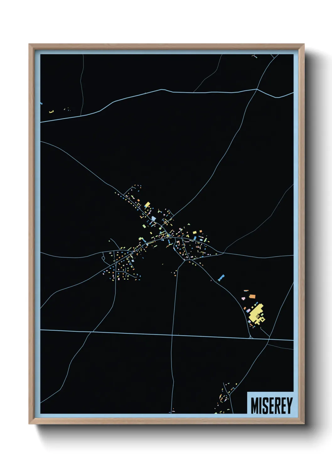 Une affiche de carte sur Miserey