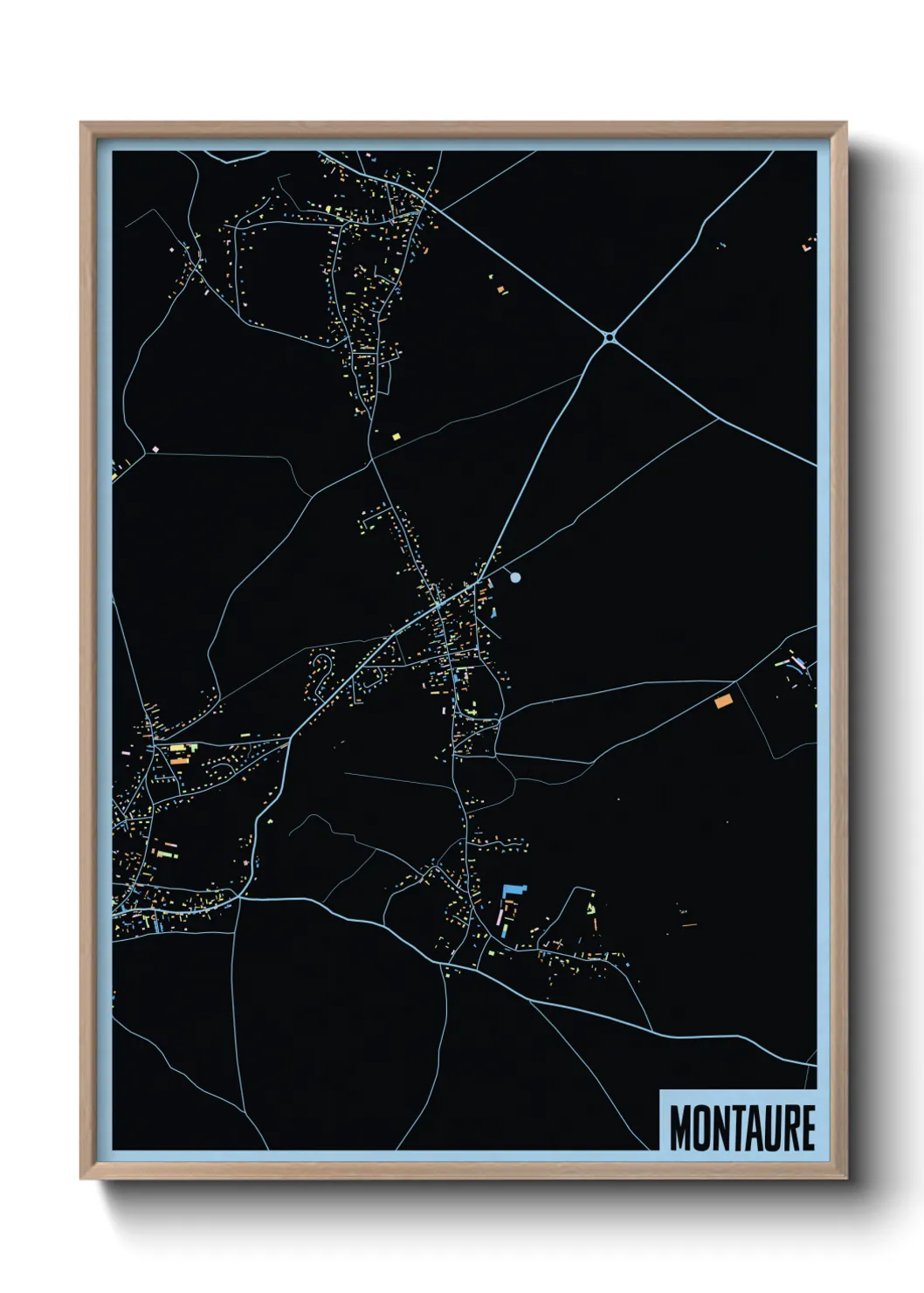 Une affiche de carte sur Montaure