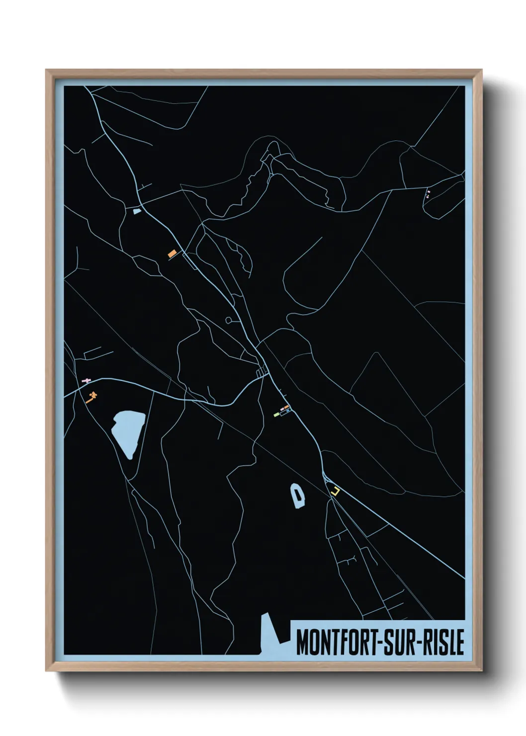 Une affiche de carte sur Montfort-sur-Risle