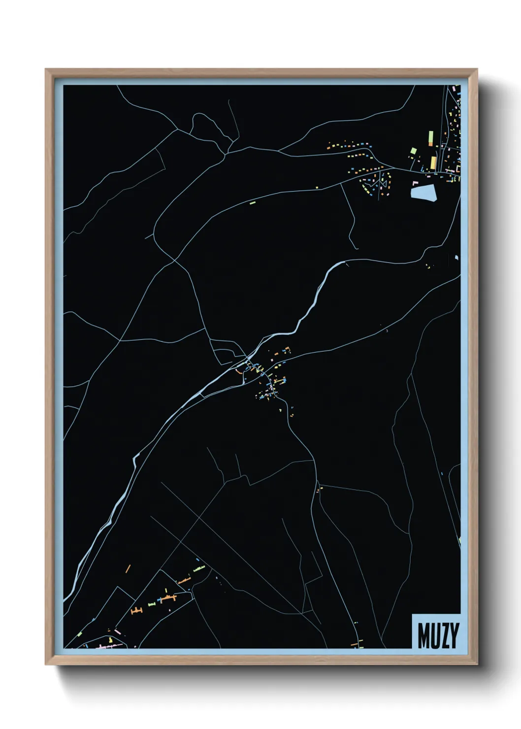 Une affiche de carte sur Muzy