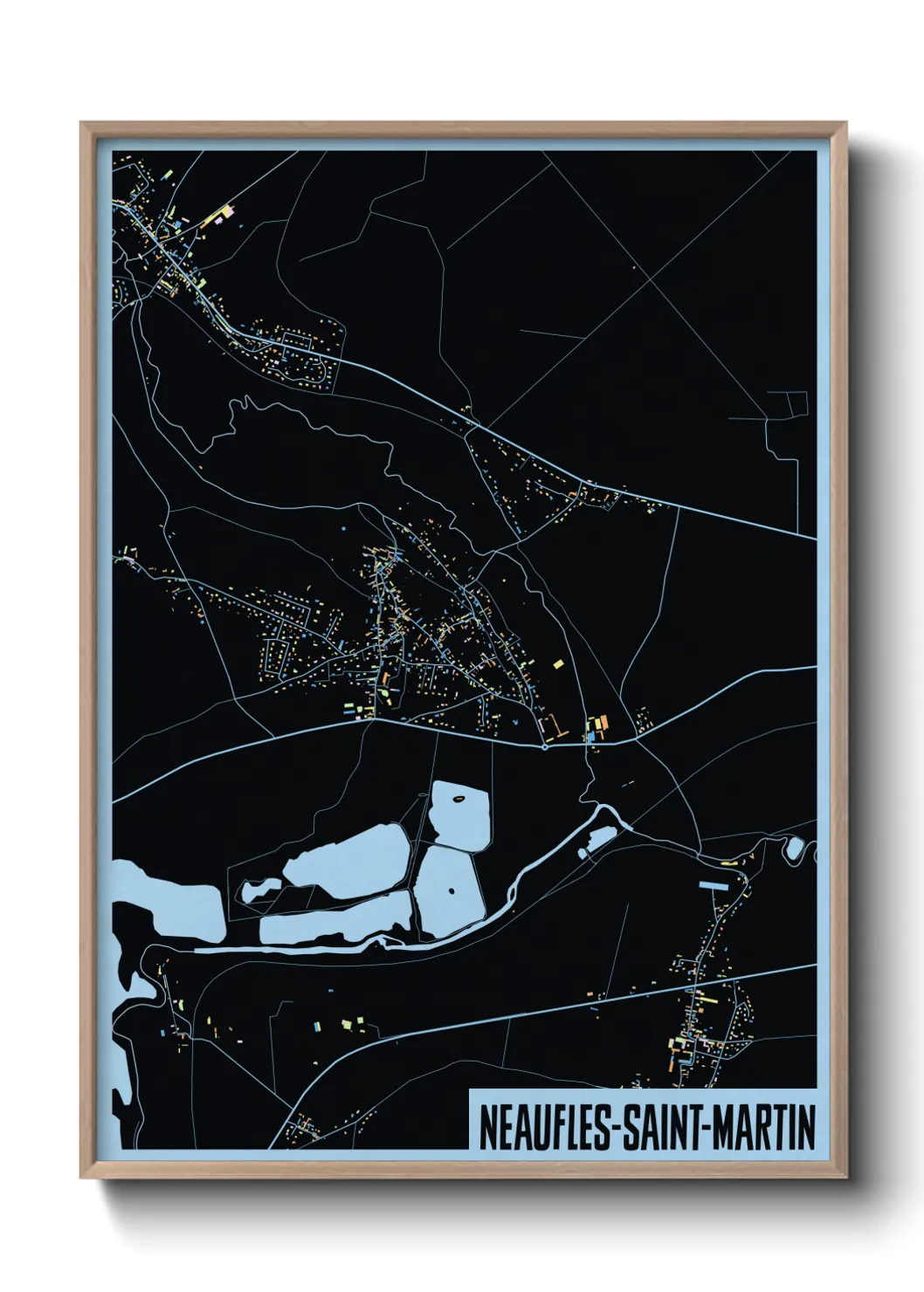Une affiche de carte sur Neaufles-Saint-Martin