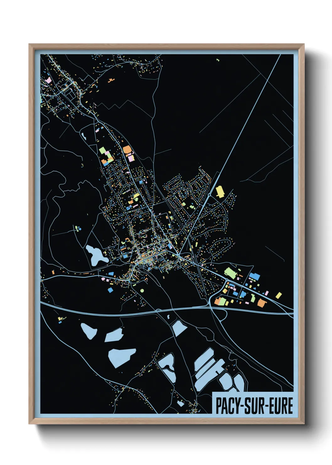 Une affiche de carte sur Pacy-sur-Eure