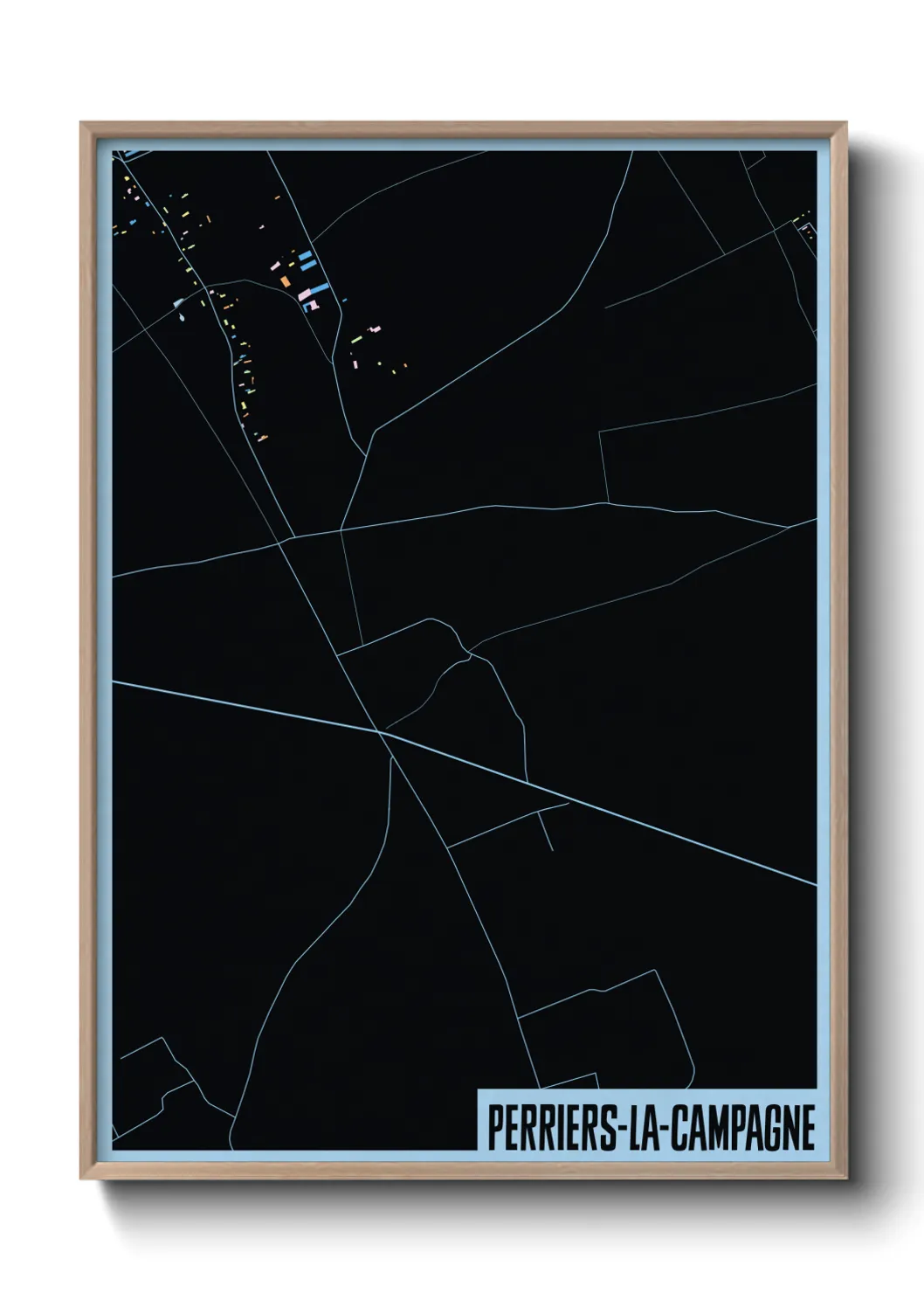 Une affiche de carte sur Perriers-la-Campagne