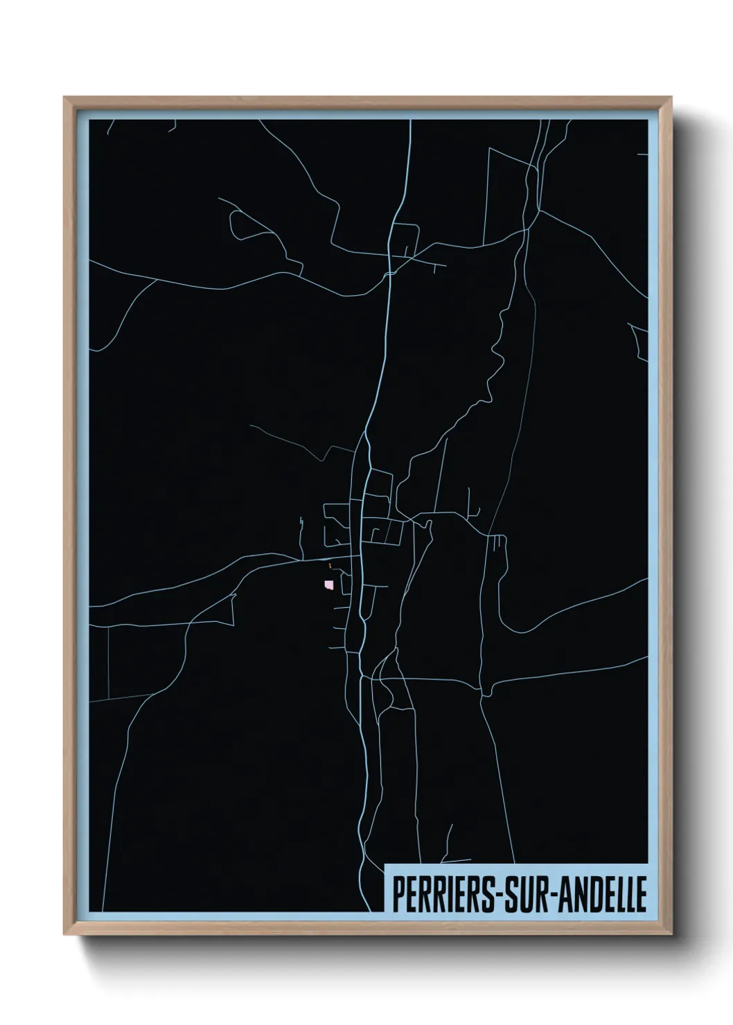 Une affiche de carte sur Perriers-sur-Andelle