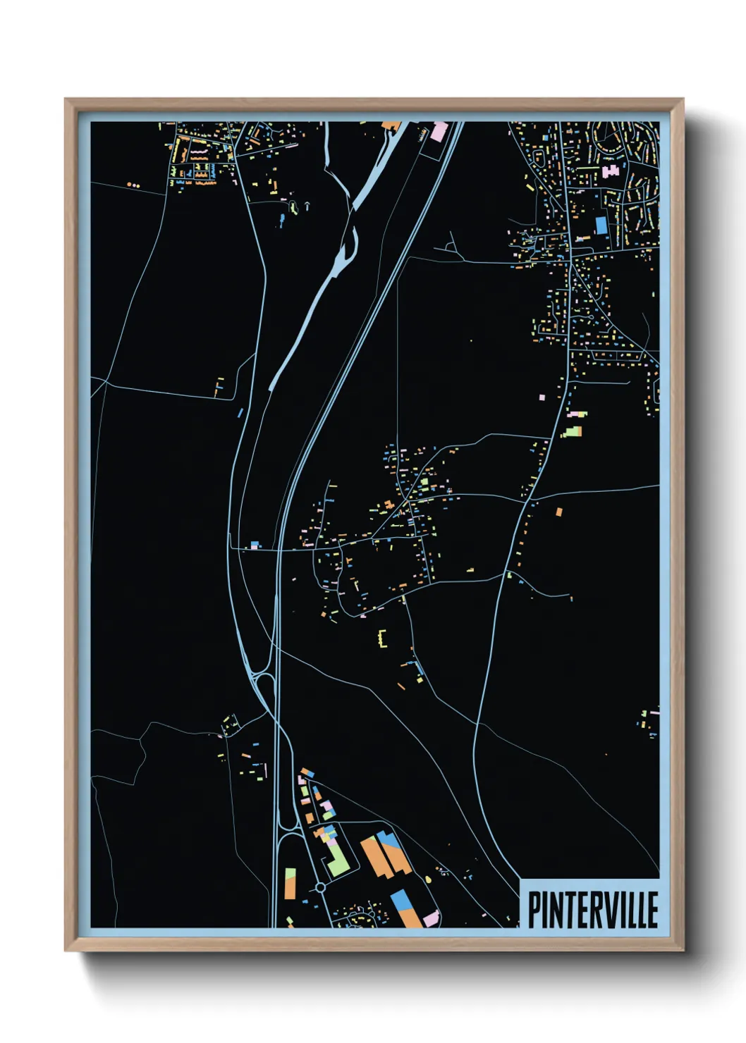 Une affiche de carte sur Pinterville