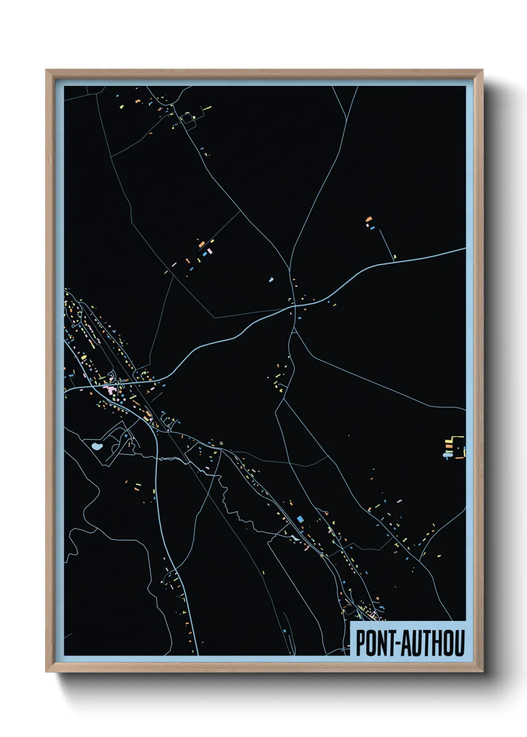 Une affiche de carte sur Pont-Authou