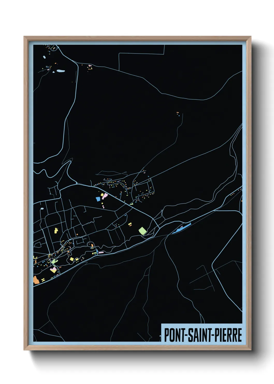 Une affiche de carte sur Pont-Saint-Pierre