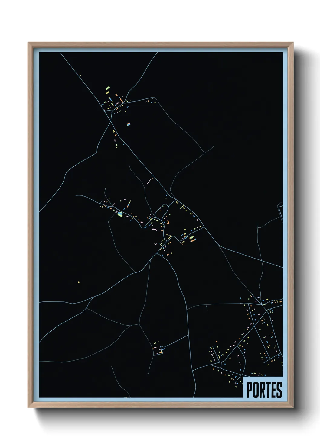 Une affiche de carte sur Portes