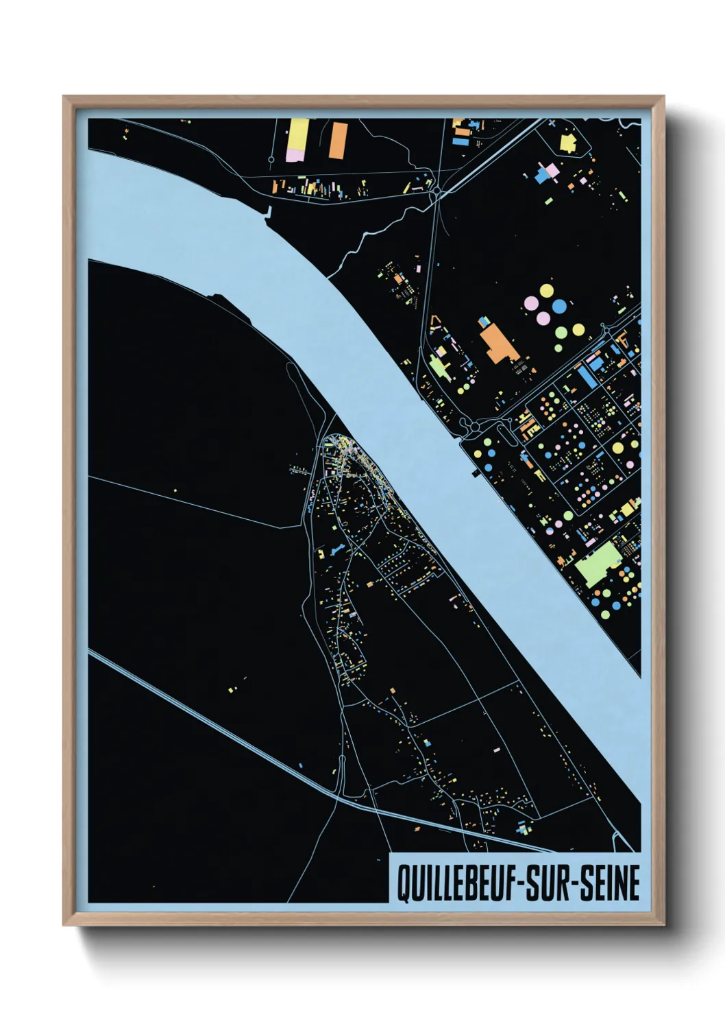 Une affiche de carte sur Quillebeuf-sur-Seine