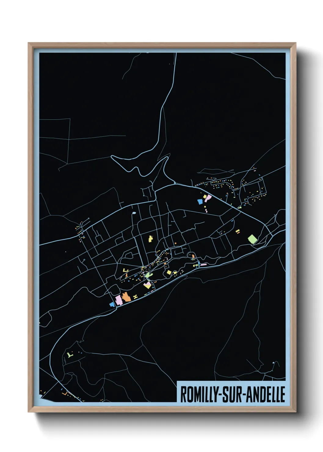 Une affiche de carte sur Romilly-sur-Andelle