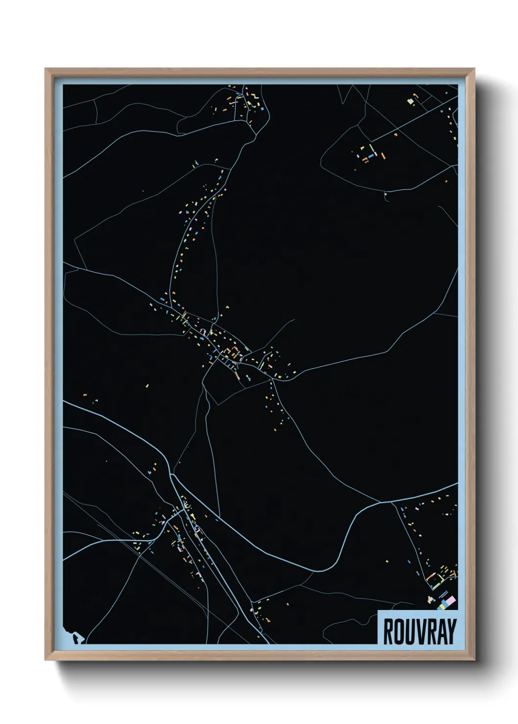 Une affiche de carte sur Rouvray