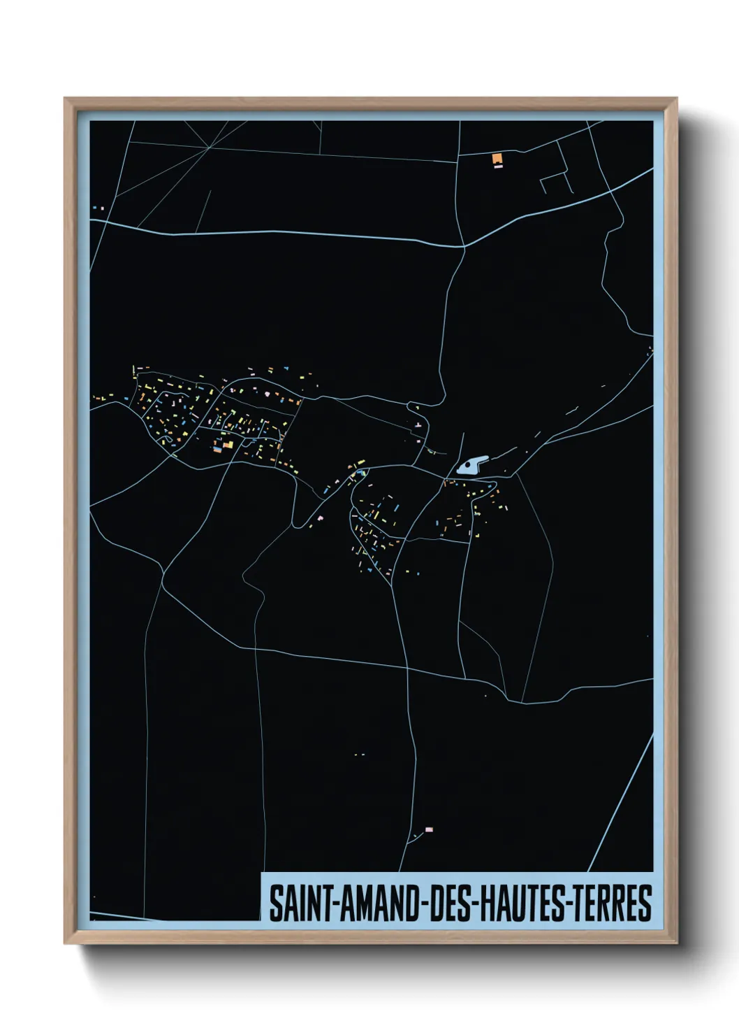 Une affiche de carte sur Saint-Amand-des-Hautes-Terres