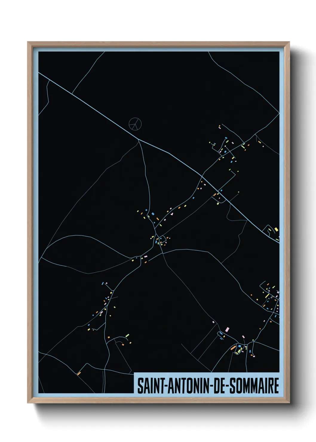 Une affiche de carte sur Saint-Antonin-de-Sommaire