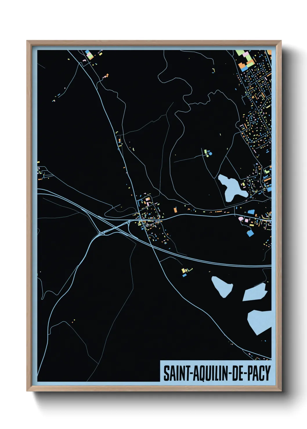 Une affiche de carte sur Saint-Aquilin-de-Pacy