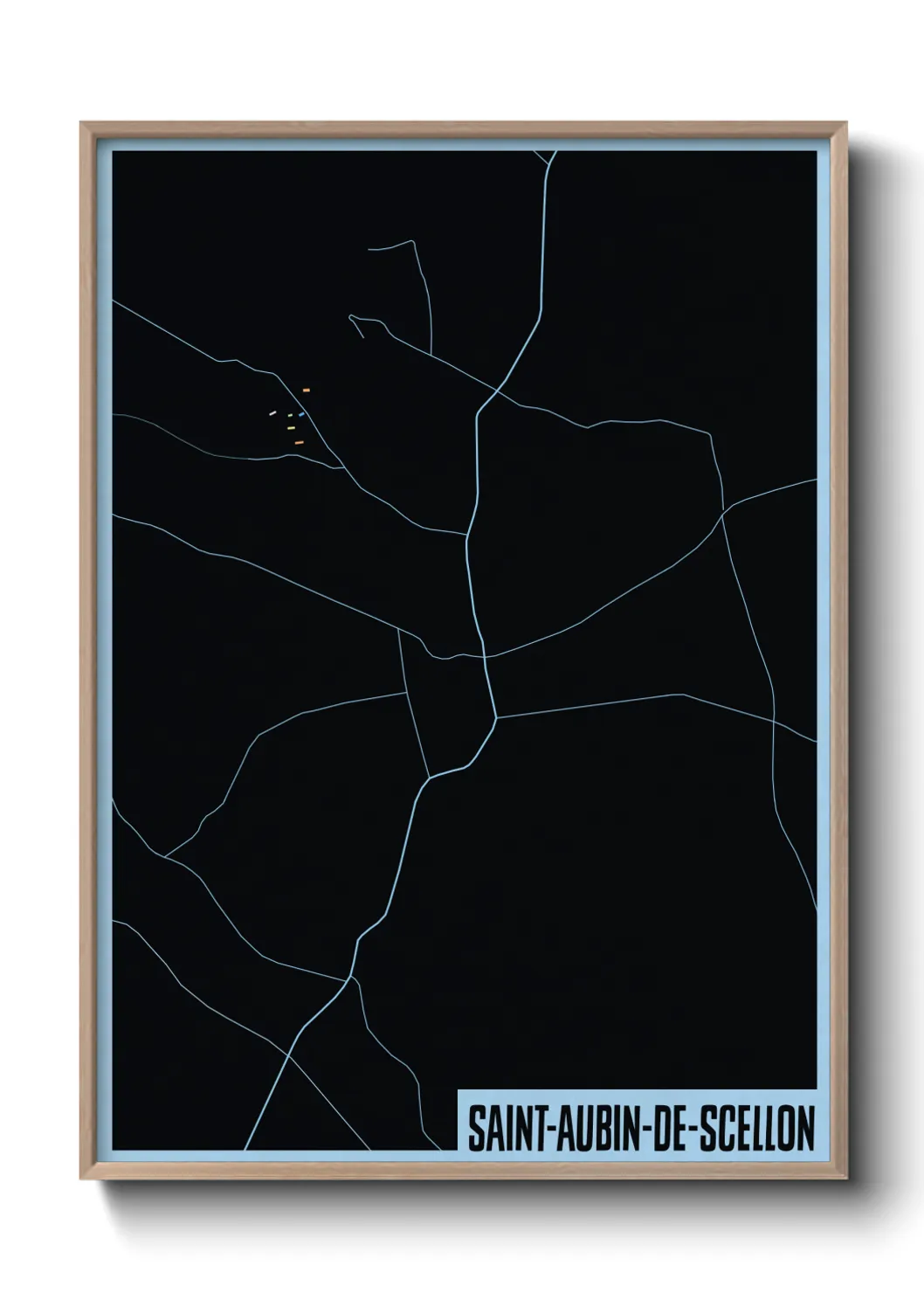 Une affiche de carte sur Saint-Aubin-de-Scellon