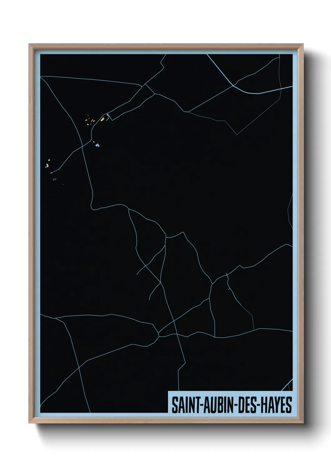 Une affiche de carte sur Saint-Aubin-des-Hayes