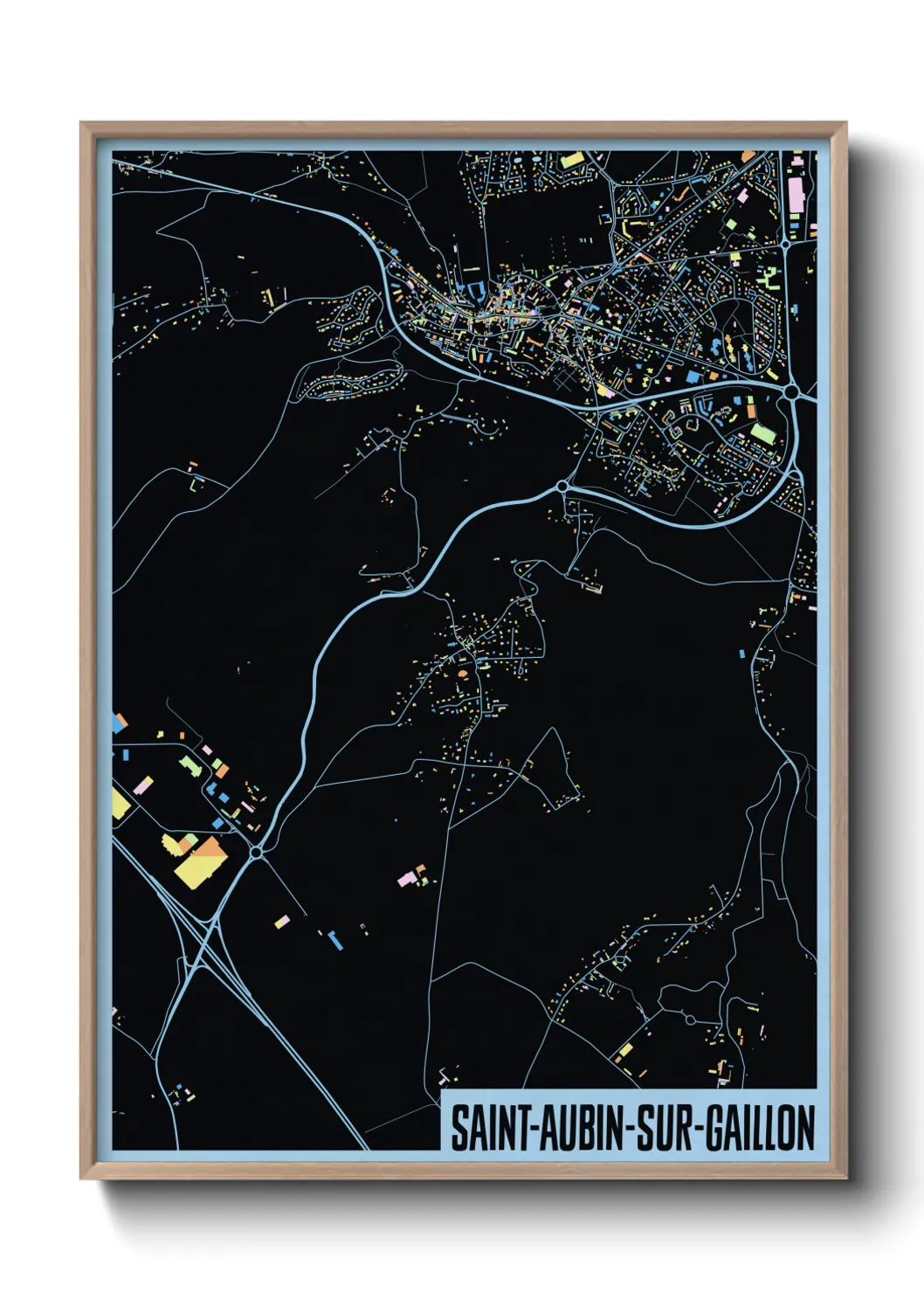 Une affiche de carte sur Saint-Aubin-sur-Gaillon