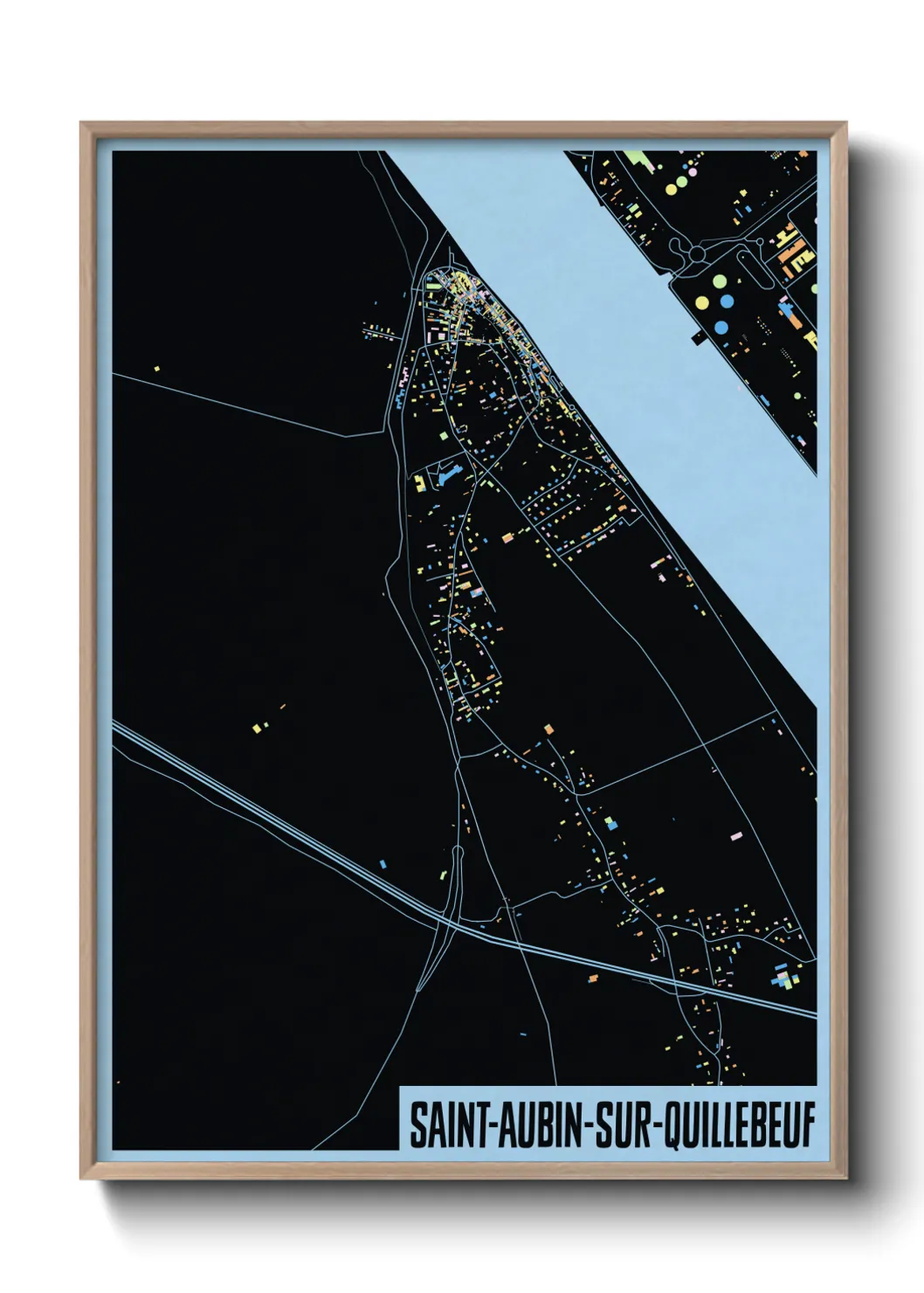 Une affiche de carte sur Saint-Aubin-sur-Quillebeuf