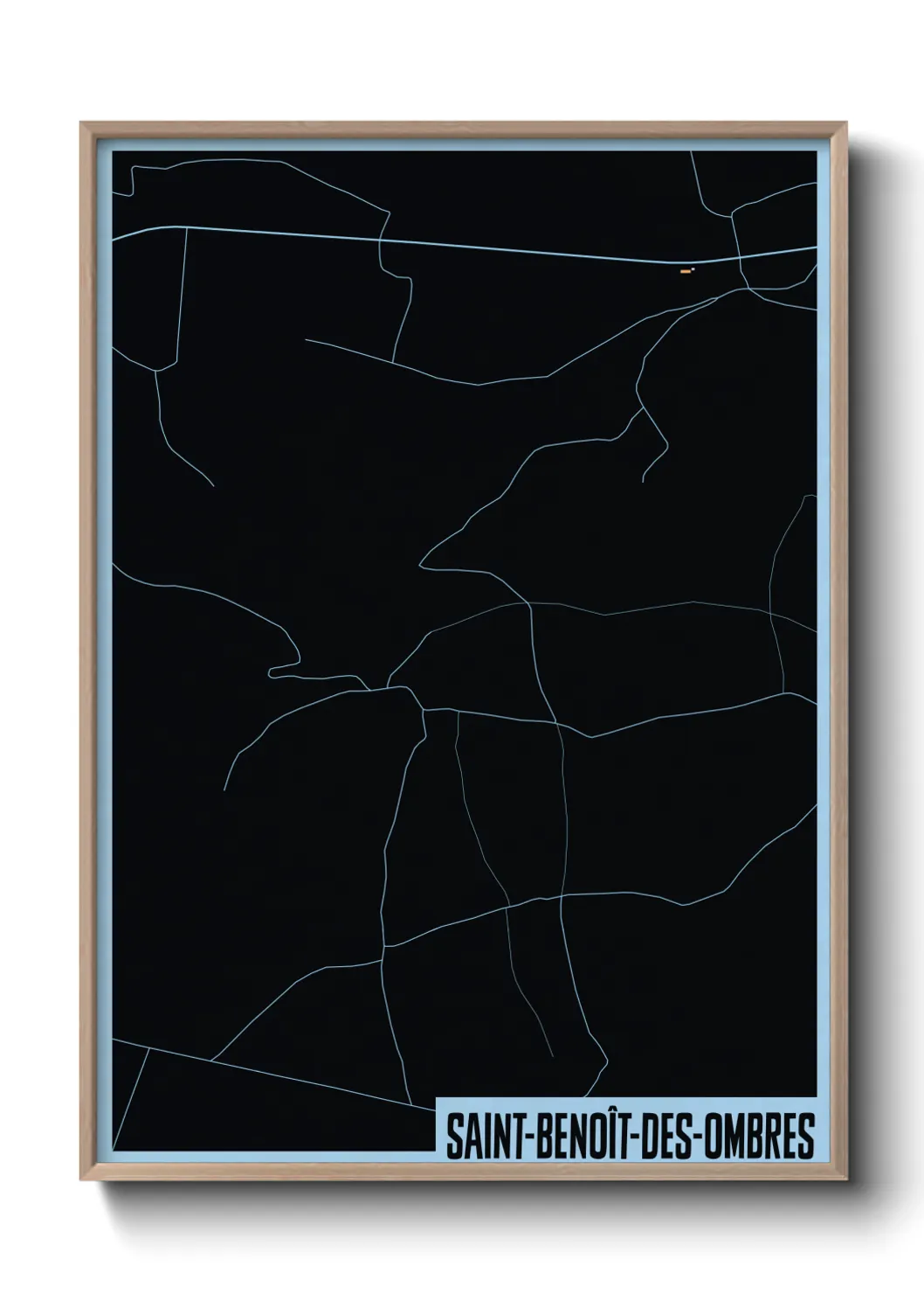 Une affiche de carte sur Saint-Benoît-des-Ombres