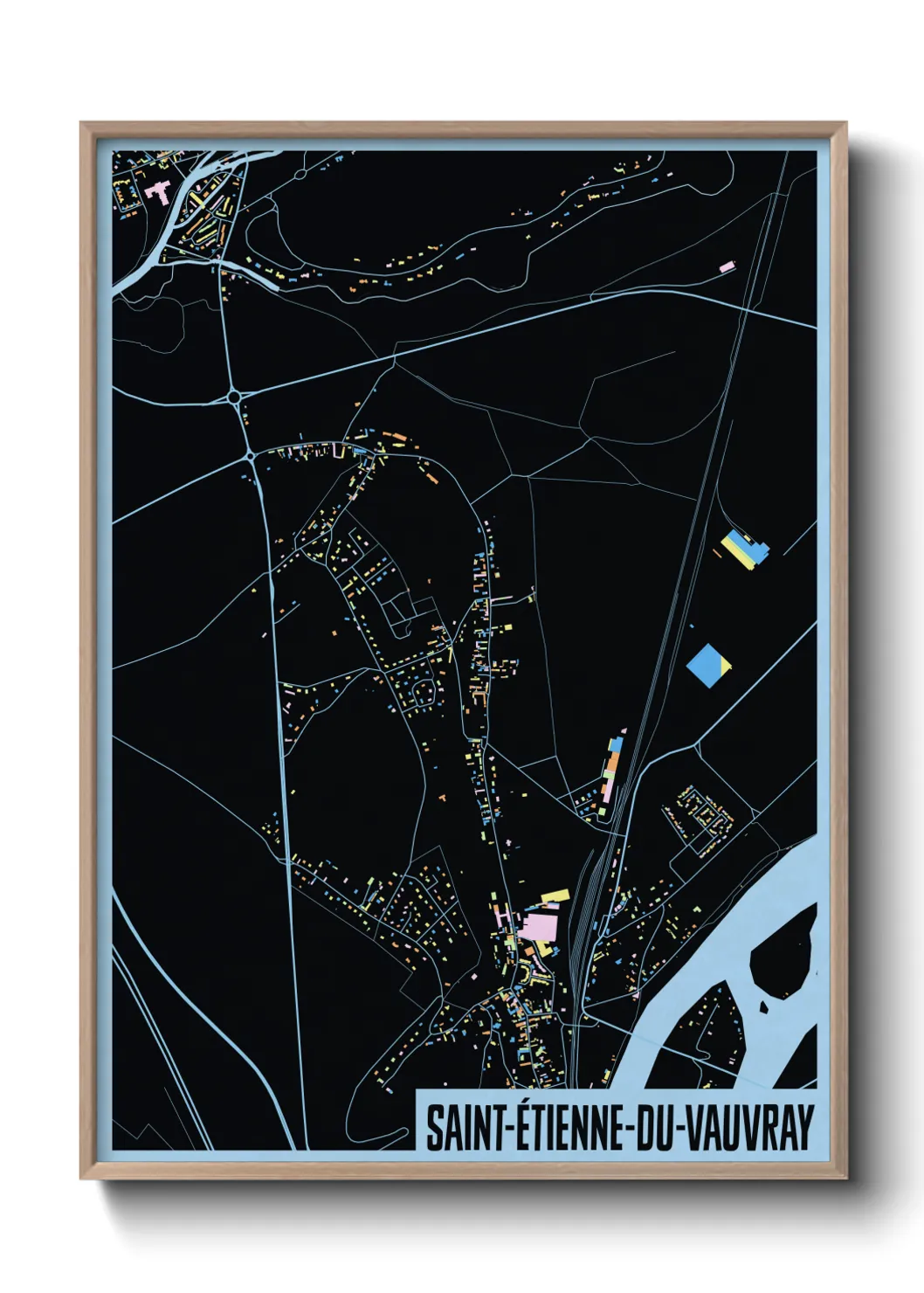 Une affiche de carte sur Saint-Étienne-du-Vauvray