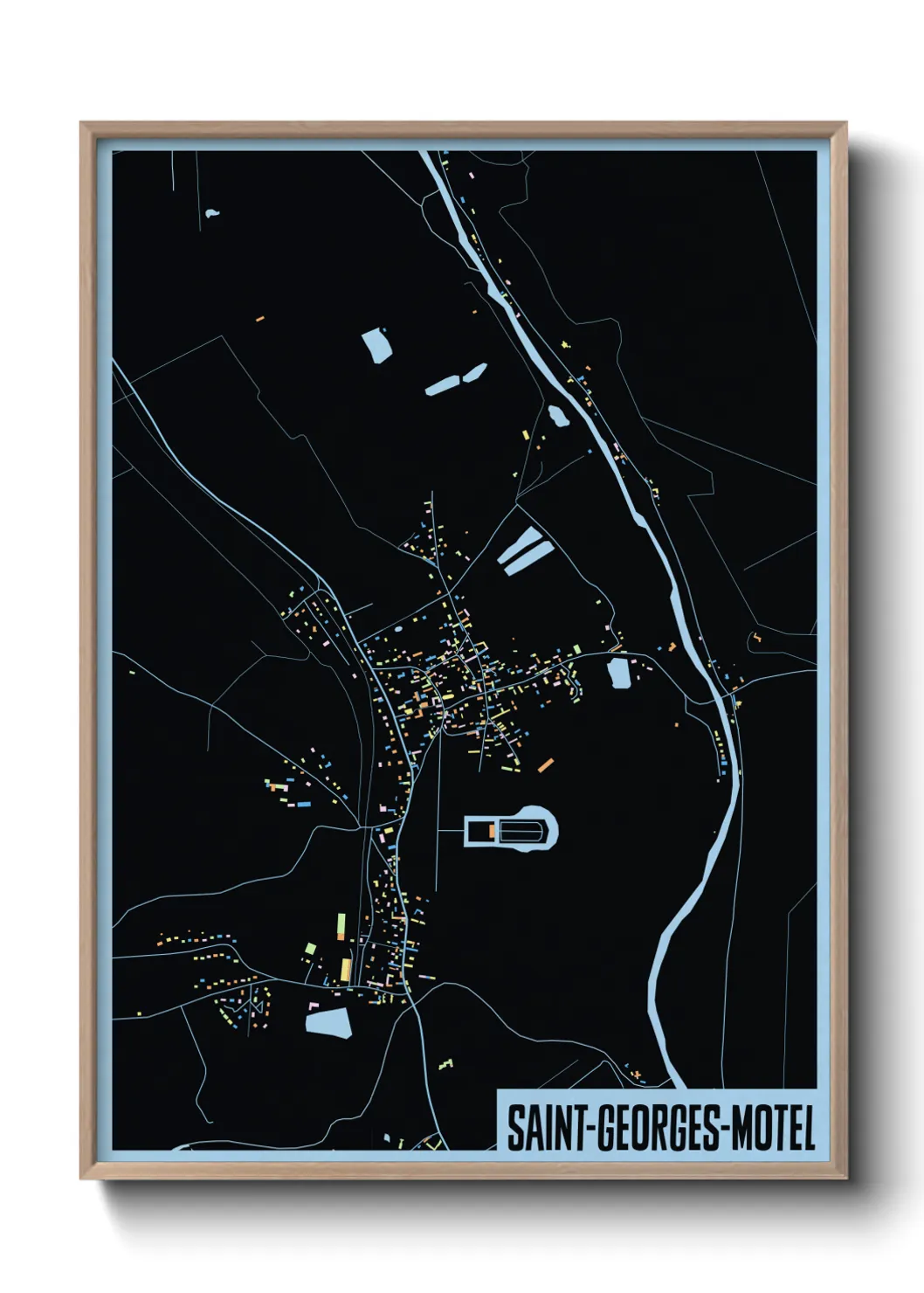 Une affiche de carte sur Saint-Georges-Motel