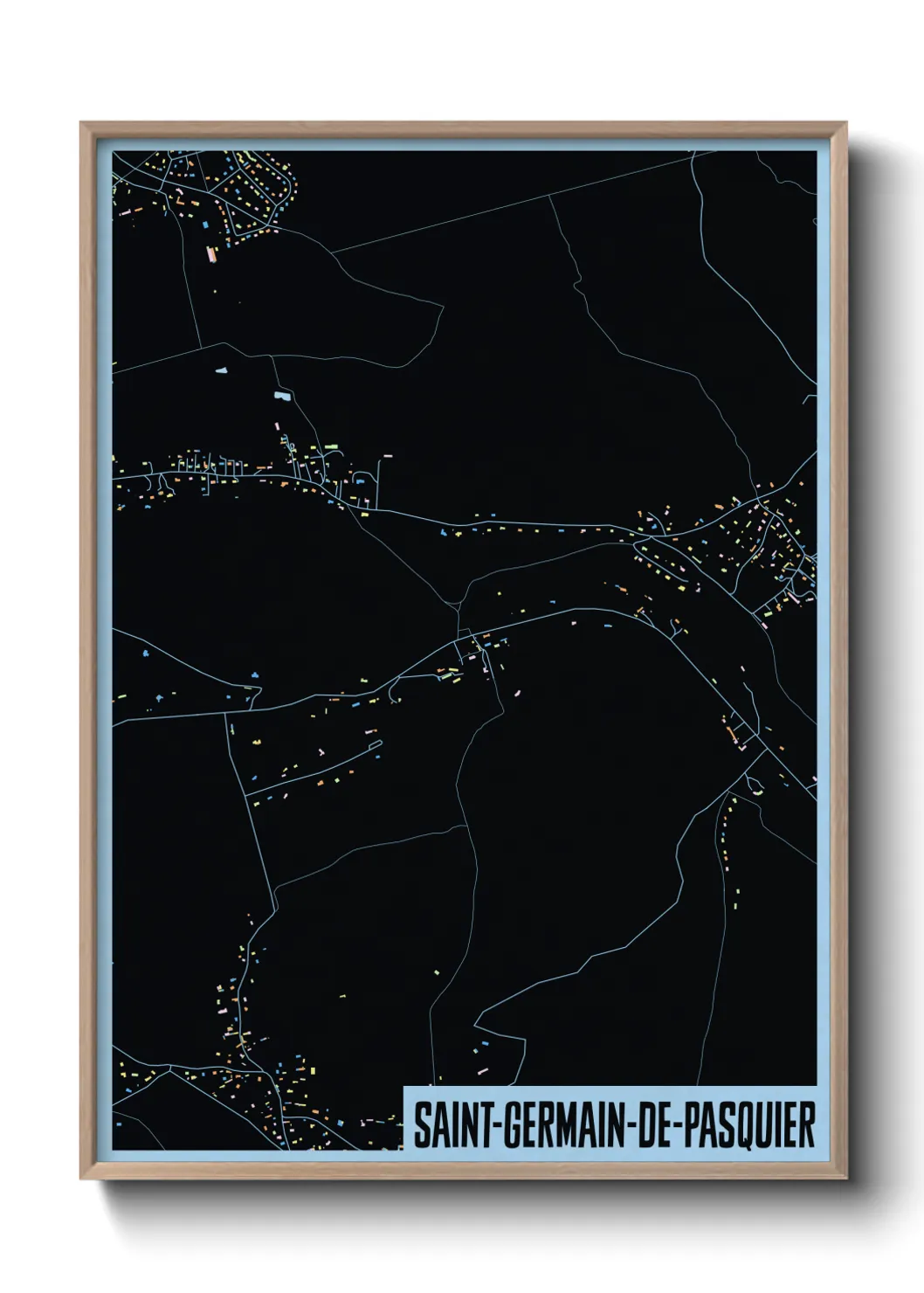 Une affiche de carte sur Saint-Germain-de-Pasquier