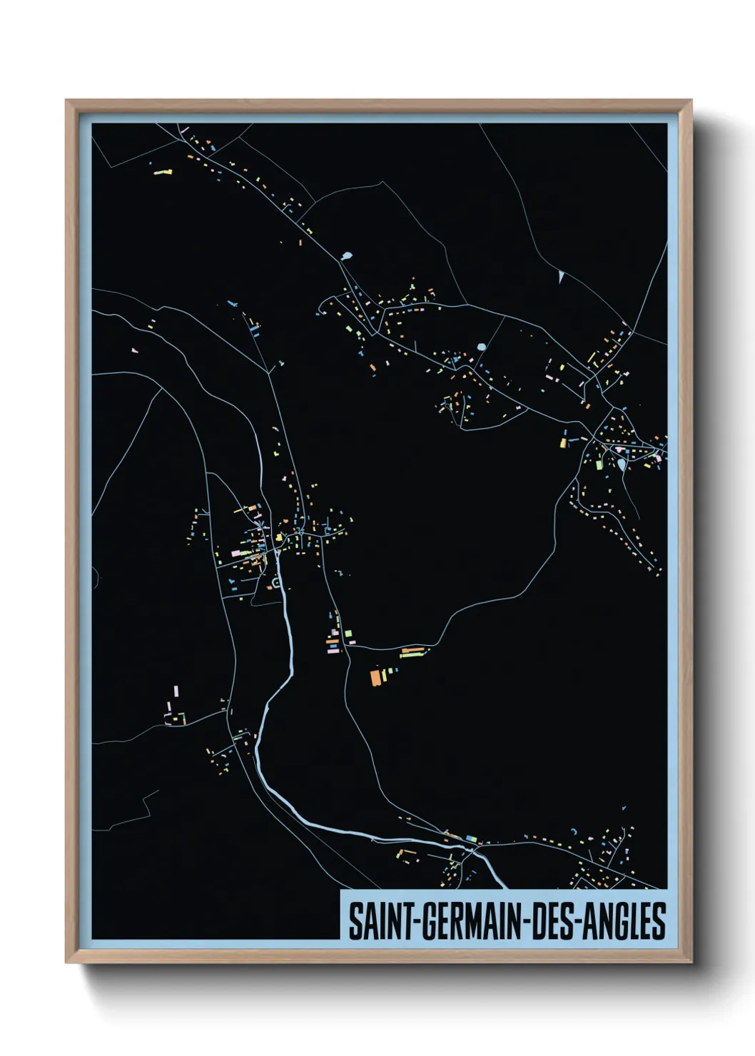 Une affiche de carte sur Saint-Germain-des-Angles