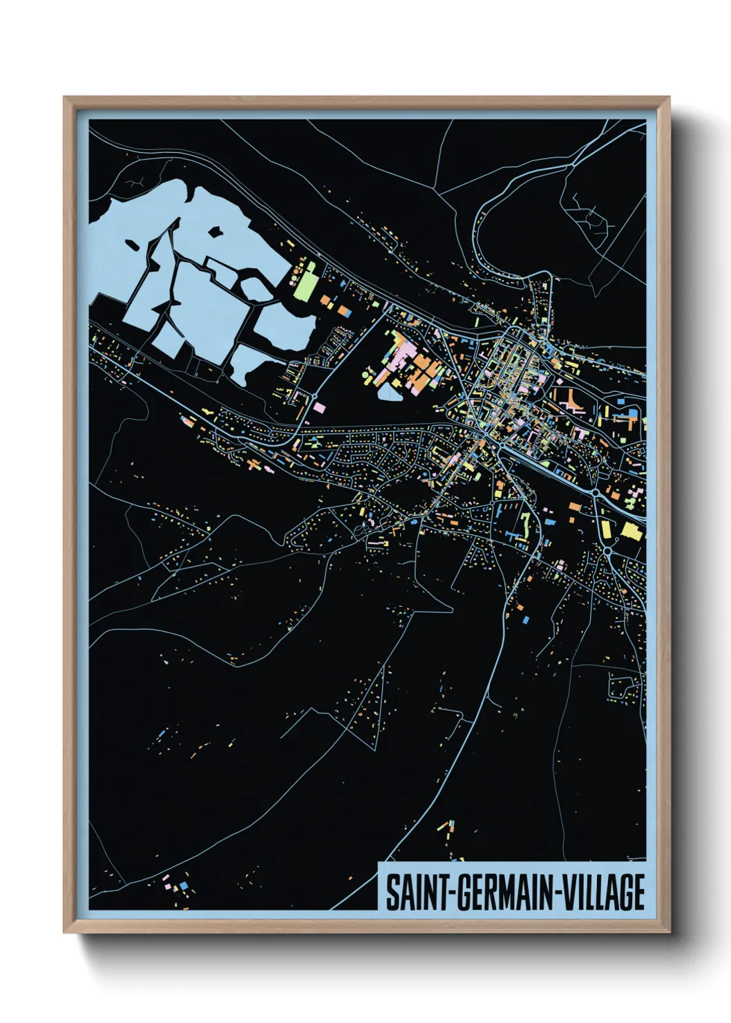 Une affiche de carte sur Saint-Germain-Village