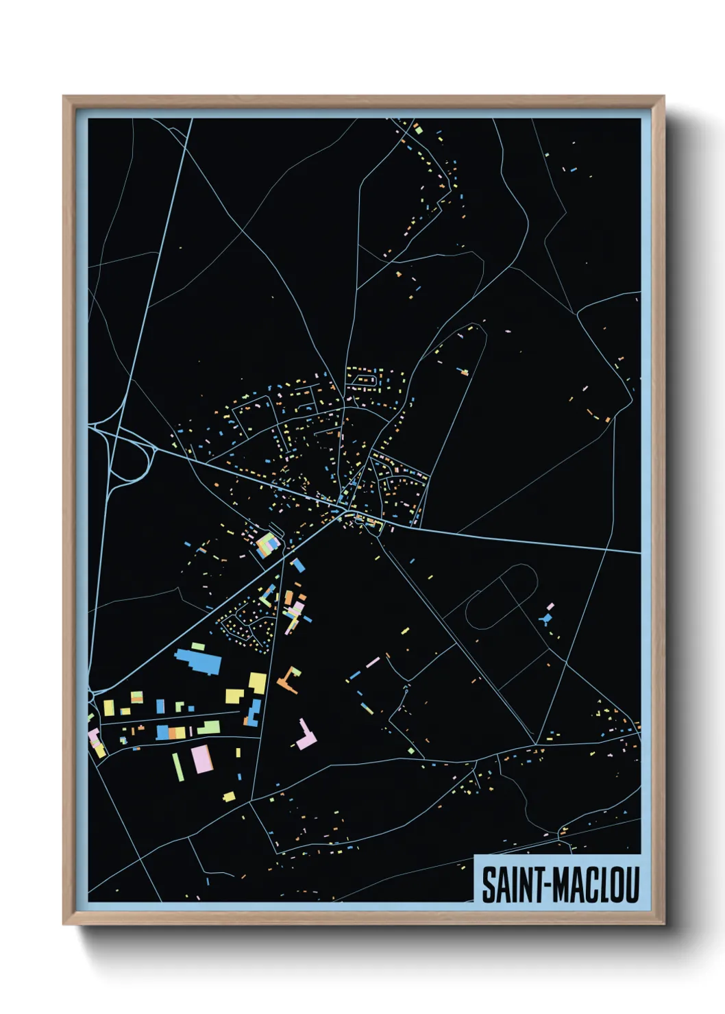 Une affiche de carte sur Saint-Maclou