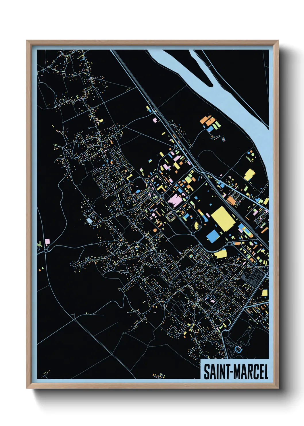 Une affiche de carte sur Saint-Marcel