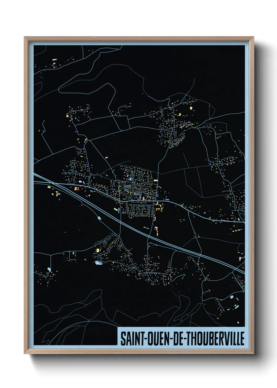 Une affiche de carte sur Saint-Ouen-de-Thouberville