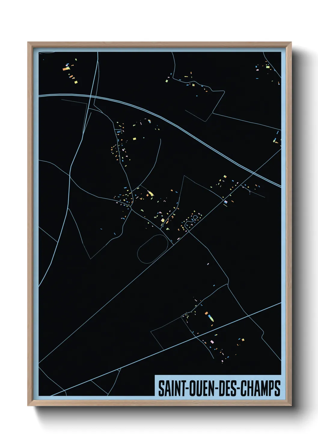 Une affiche de carte sur Saint-Ouen-des-Champs