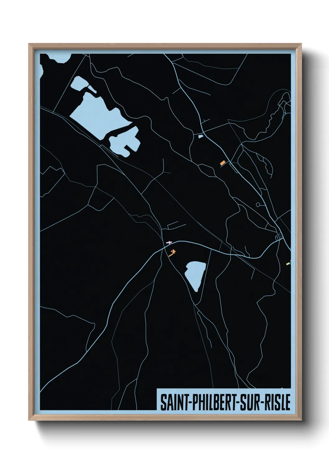 Une affiche de carte sur Saint-Philbert-sur-Risle