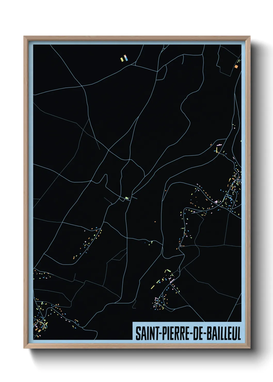 Une affiche de carte sur Saint-Pierre-de-Bailleul