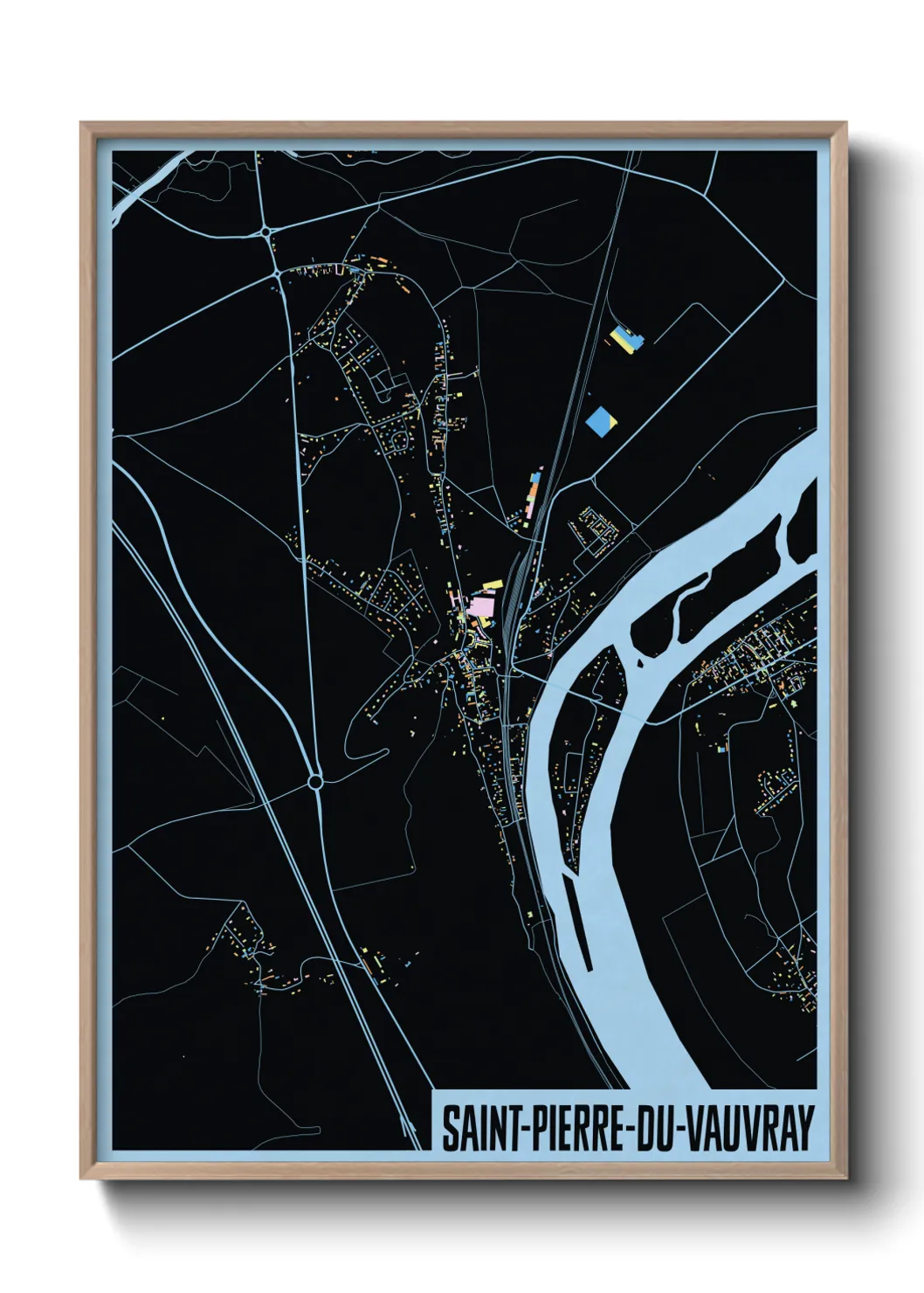 Une affiche de carte sur Saint-Pierre-du-Vauvray