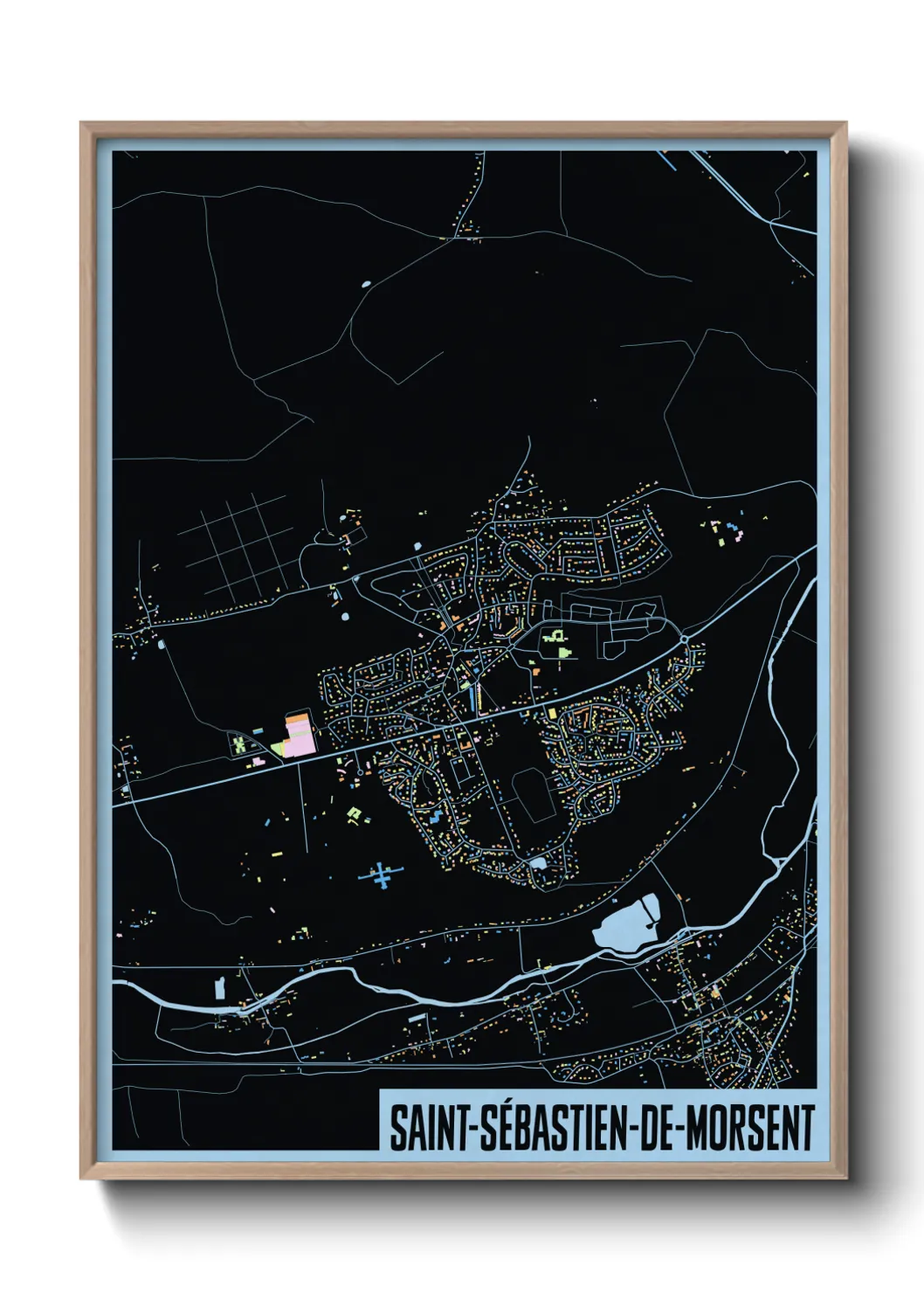 Une affiche de carte sur Saint-Sébastien-de-Morsent