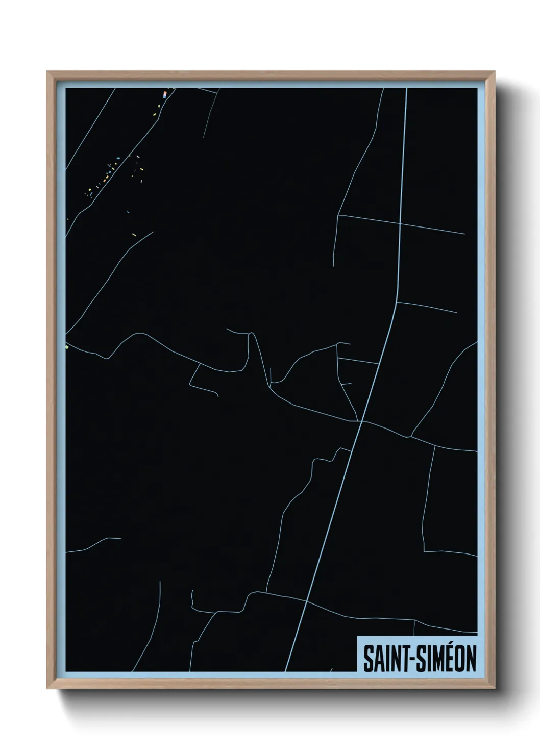 Une affiche de carte sur Saint-Siméon