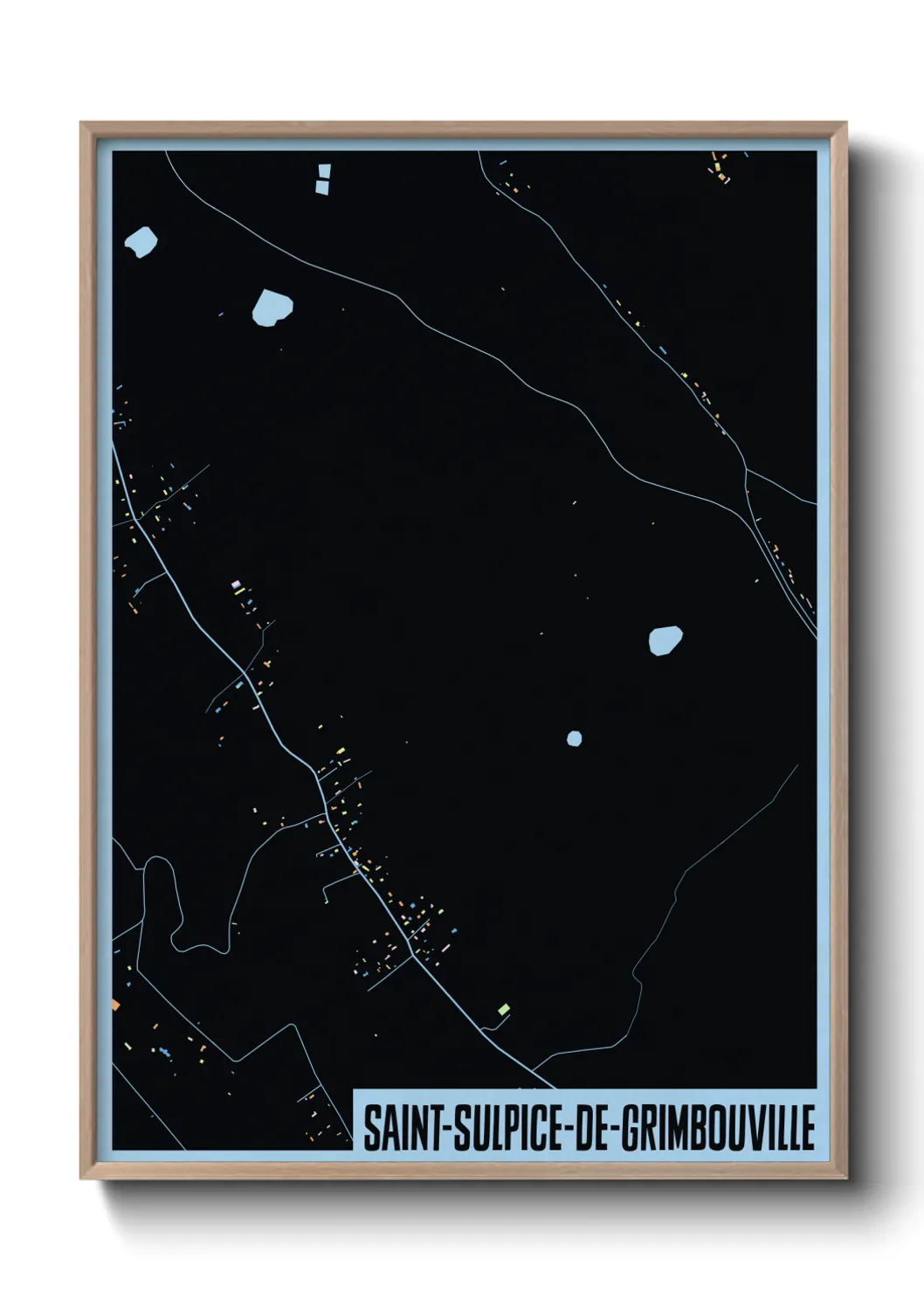 Une affiche de carte sur Saint-Sulpice-de-Grimbouville