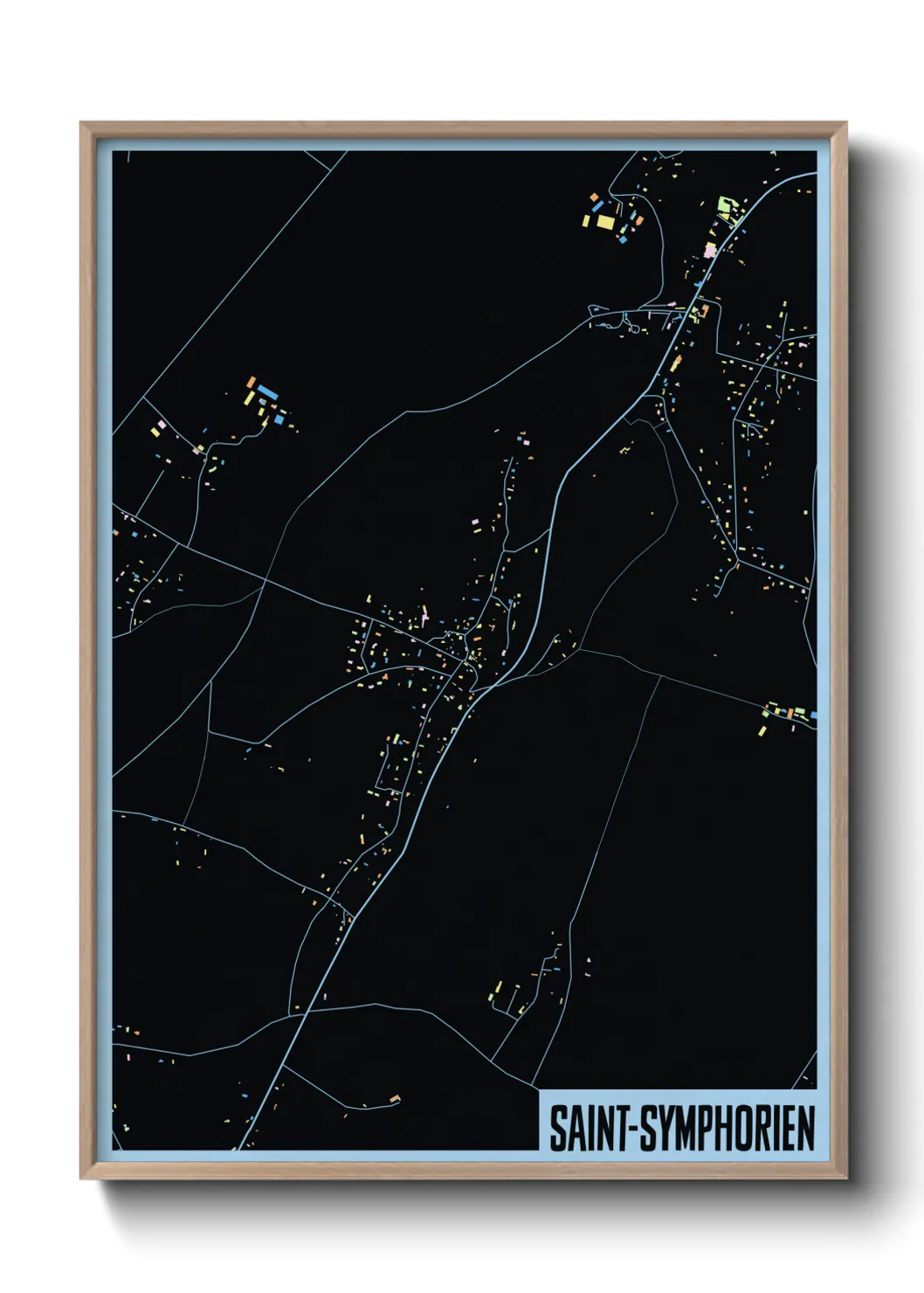 Une affiche de carte sur Saint-Symphorien