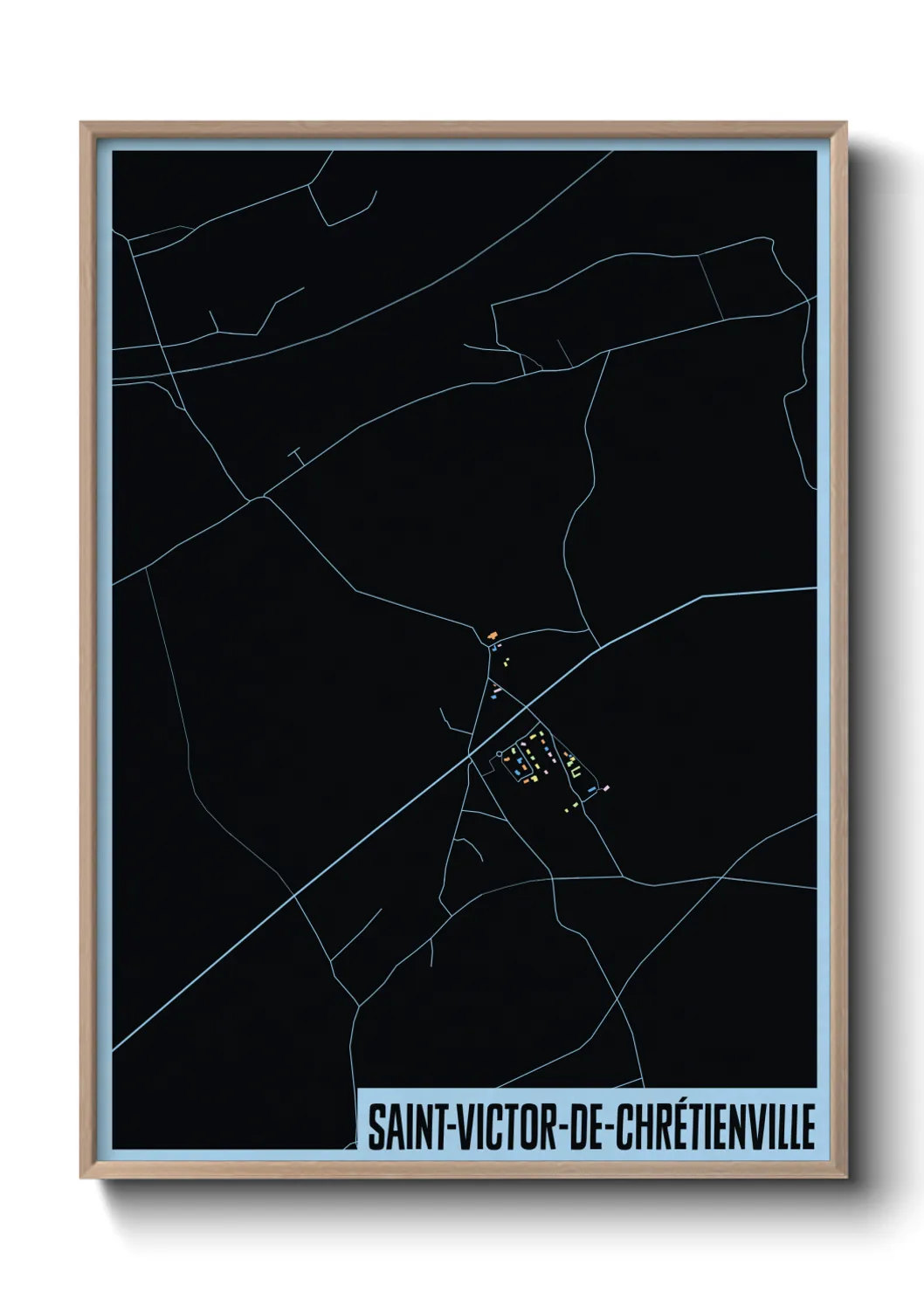 Une affiche de carte sur Saint-Victor-de-Chrétienville