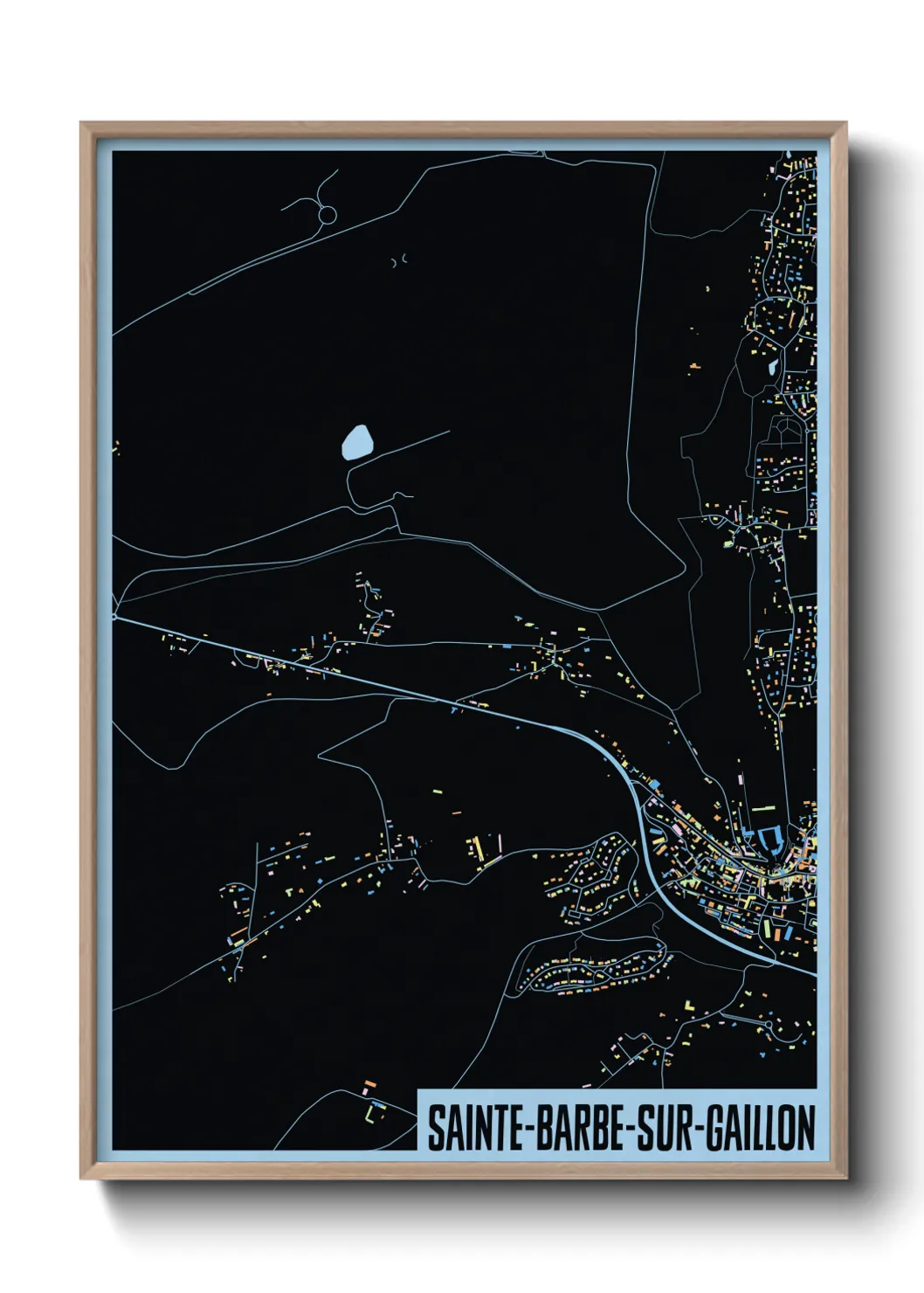 Une affiche de carte sur Sainte-Barbe-sur-Gaillon