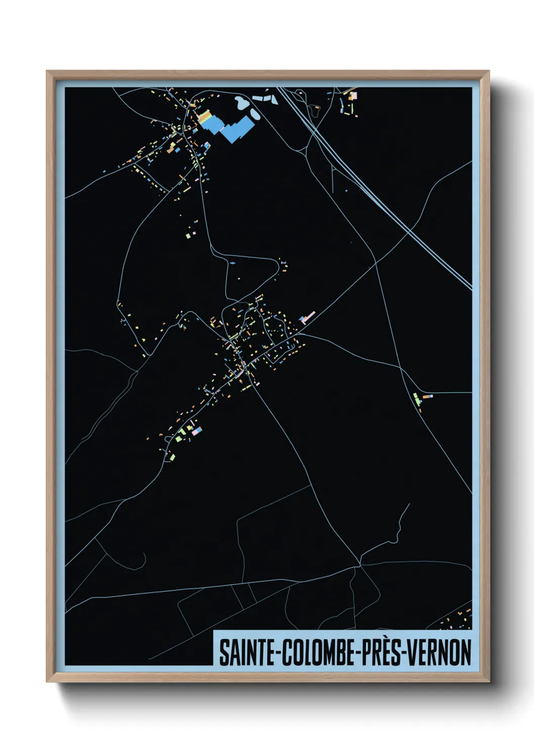 Une affiche de carte sur Sainte-Colombe-près-Vernon