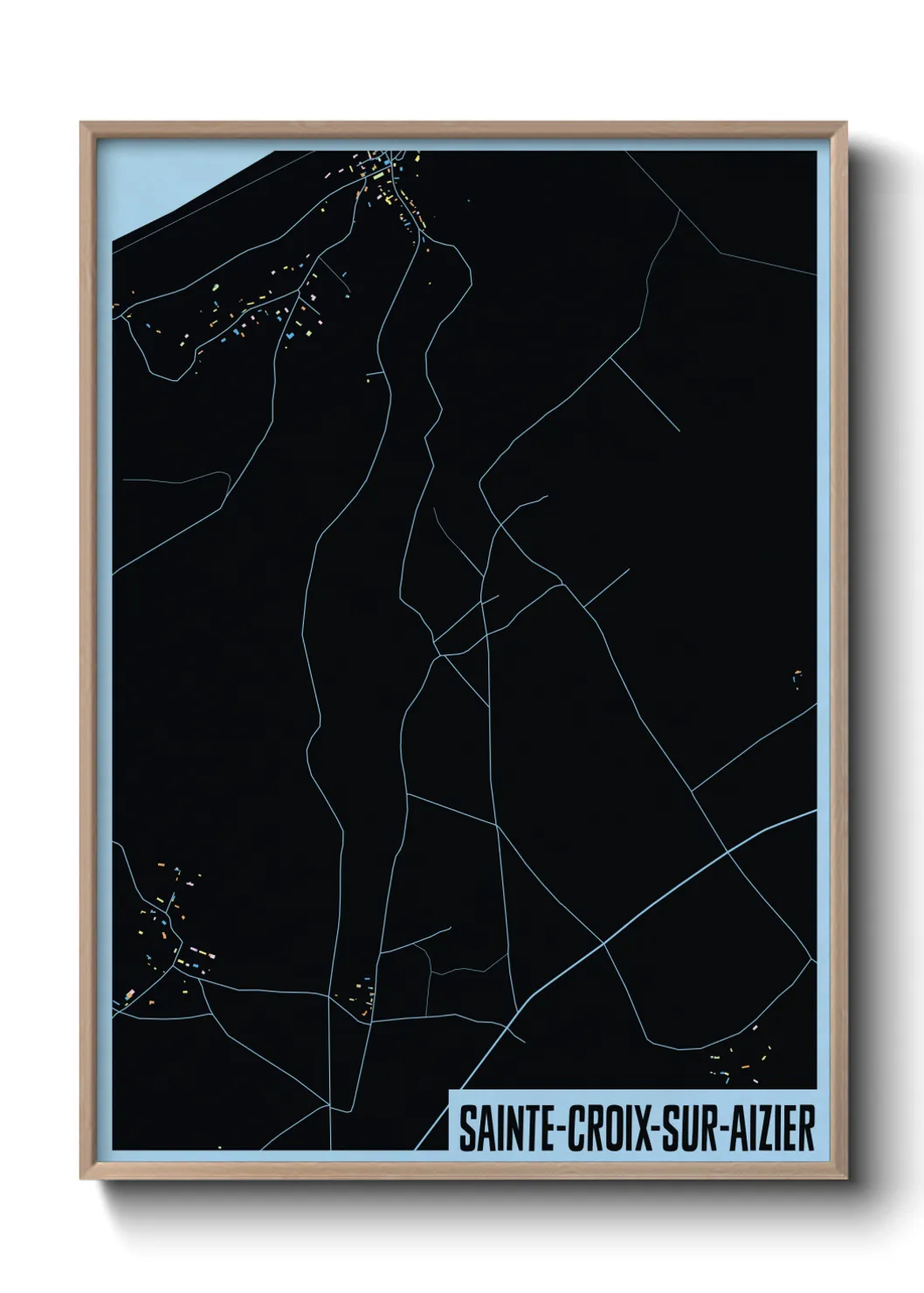 Une affiche de carte sur Sainte-Croix-sur-Aizier