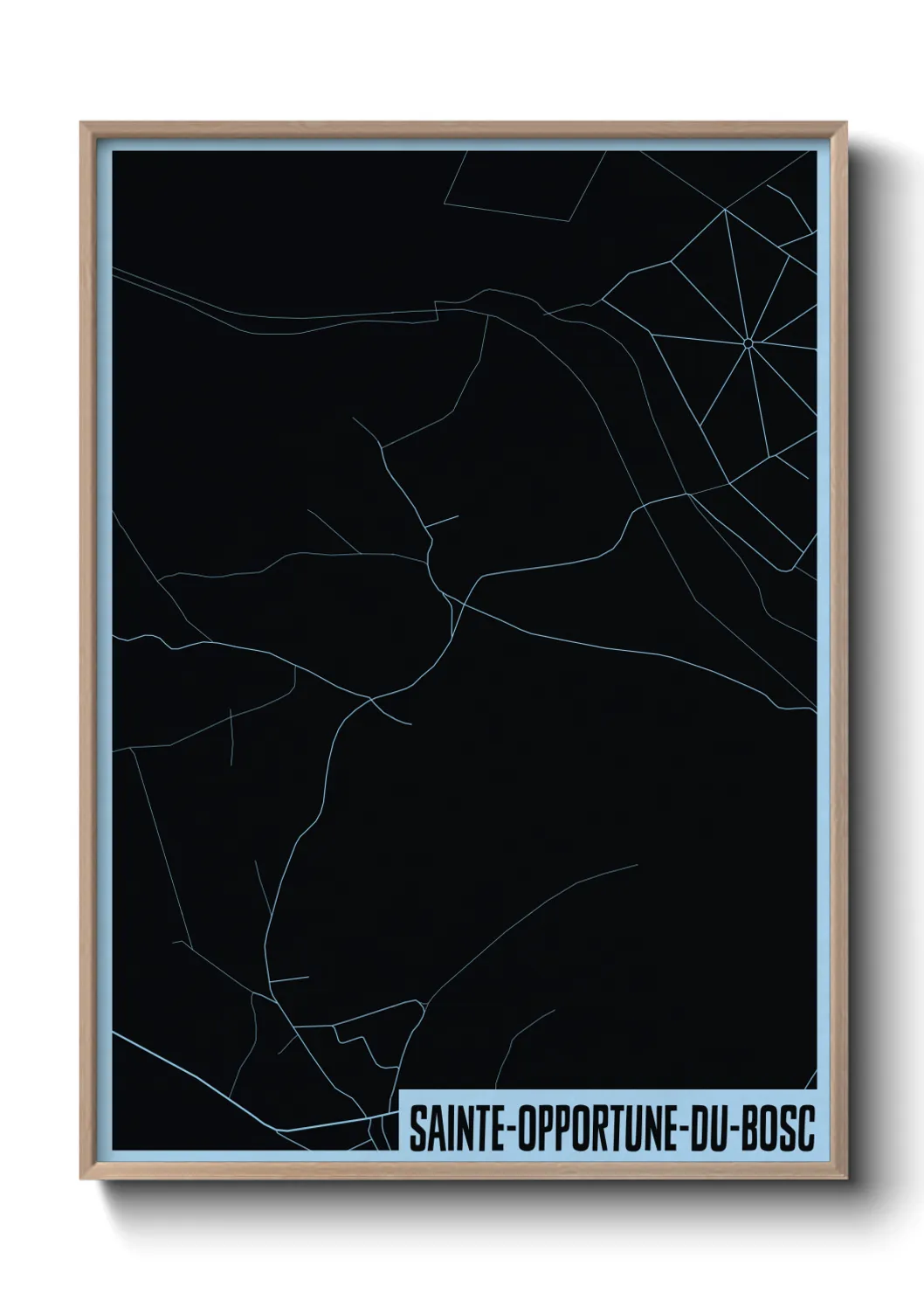 Une affiche de carte sur Sainte-Opportune-du-Bosc