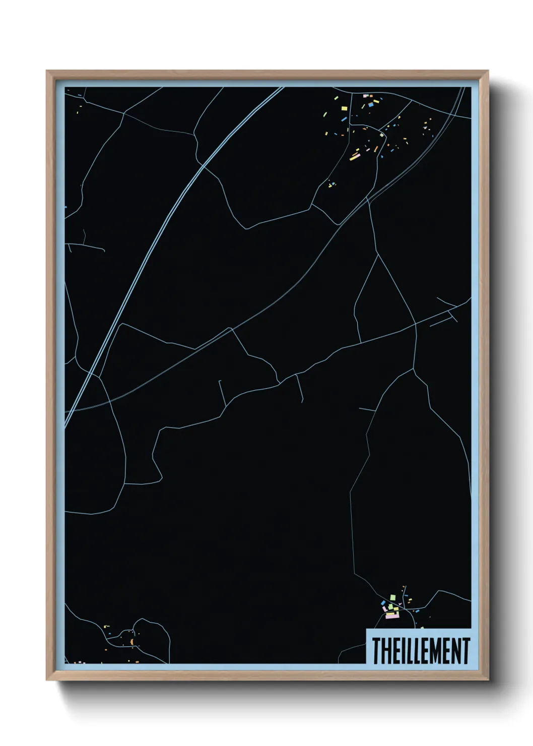 Une affiche de carte sur Theillement