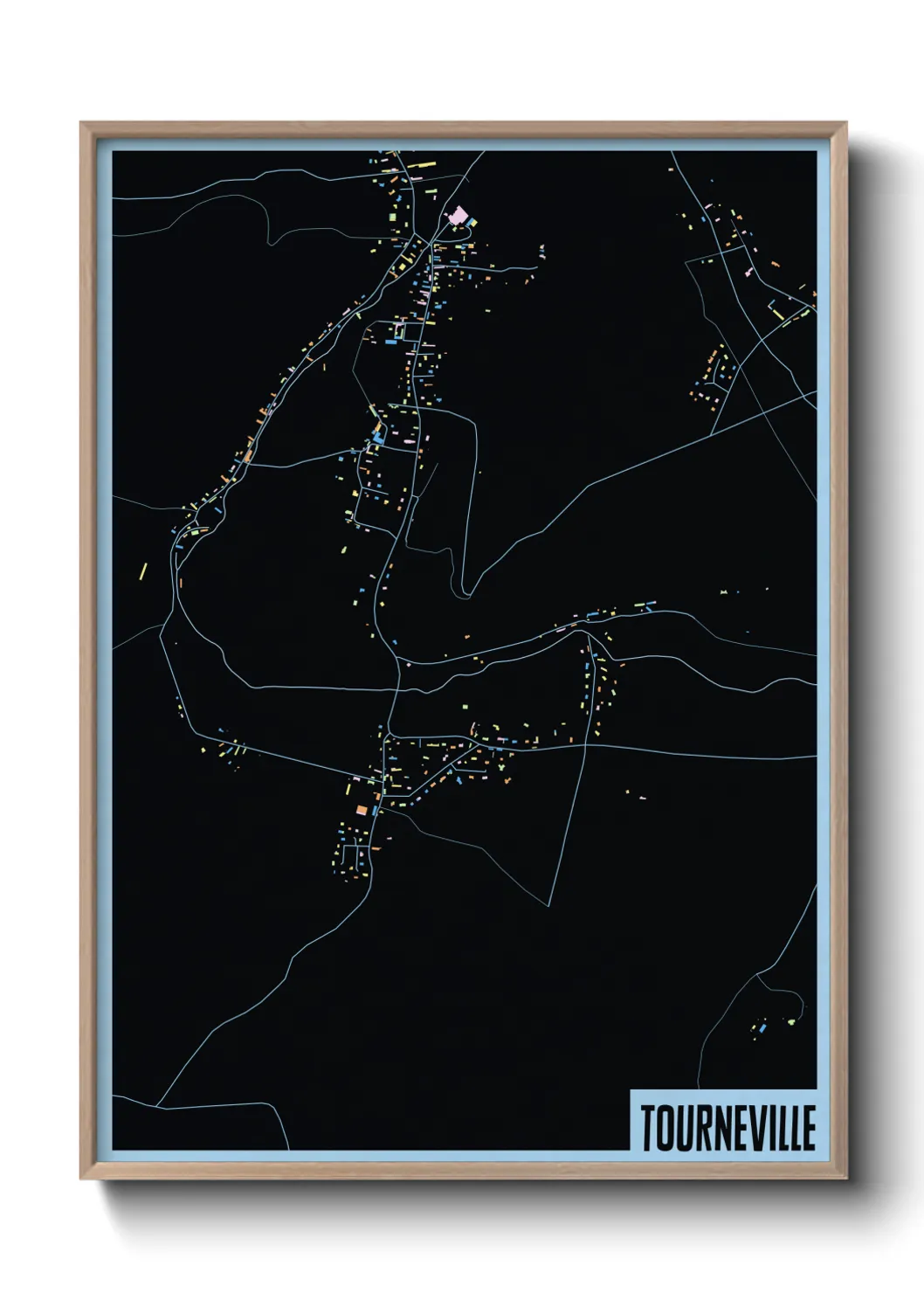 Une affiche de carte sur Tourneville