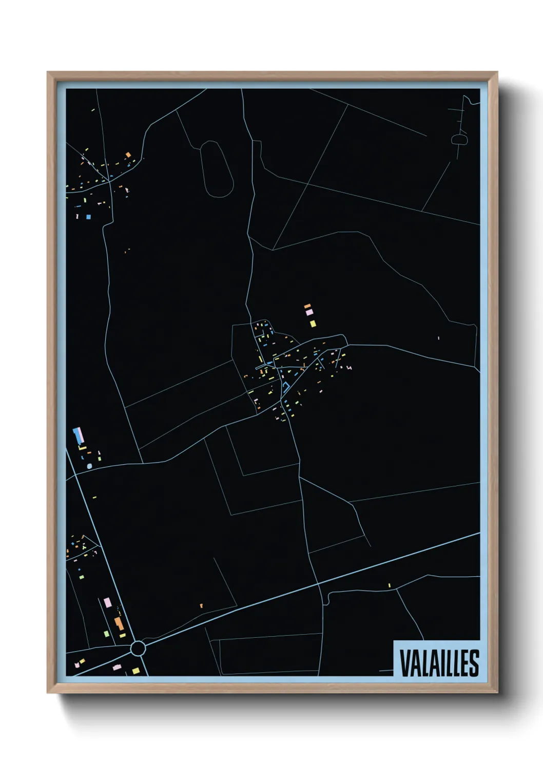 Une affiche de carte sur Valailles